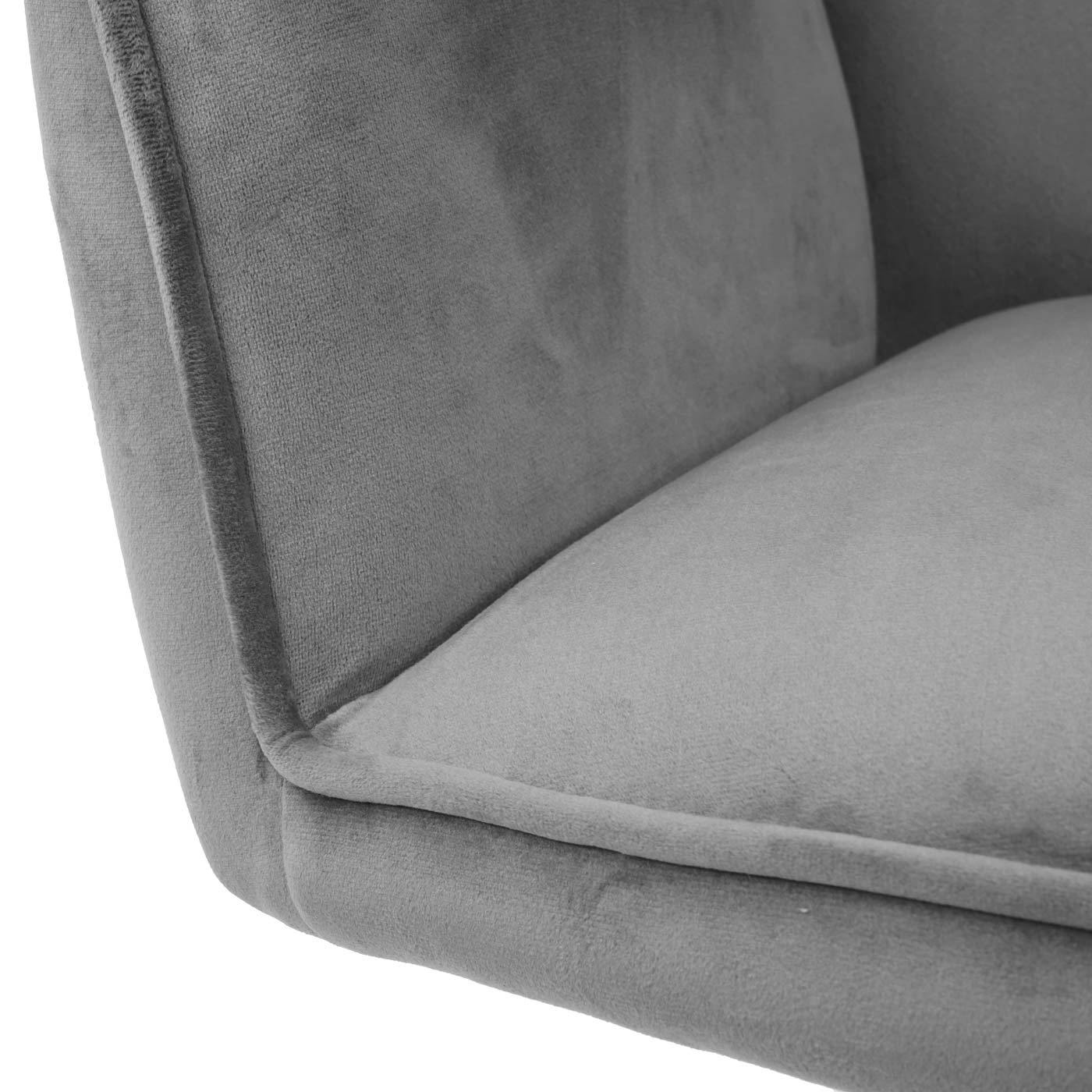 Esszimmerstuhl HWC-G67, Küchenstuhl Stuhl mit Armlehne, drehbar Auto- Position, Samt ~ dunkelgrau, Beine schwarz