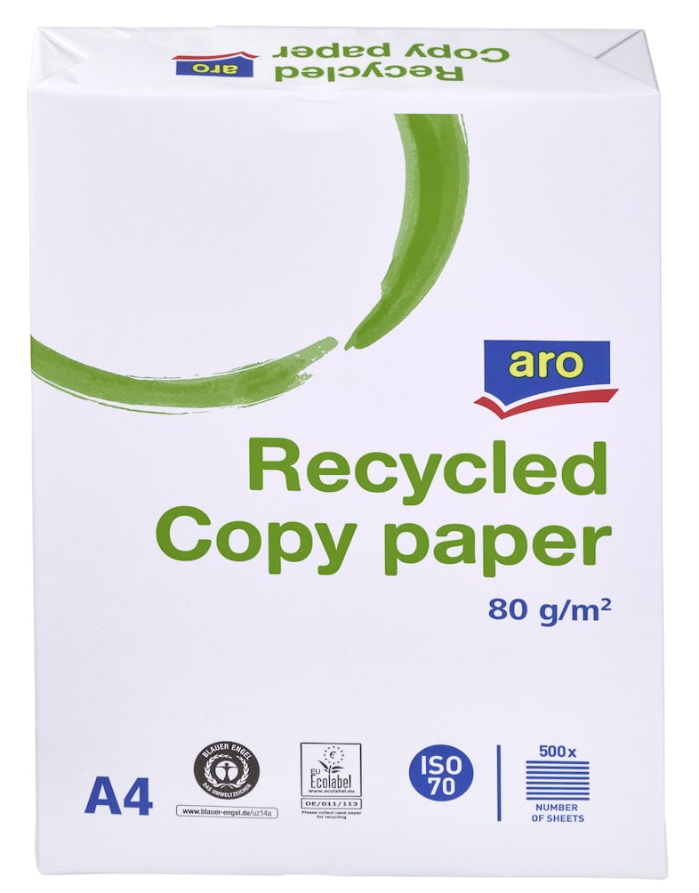 aro Carta riciclata per stampante, DIN A4, 80 g/m², ISO 70, grigio, 5 risme  da 500 fogli