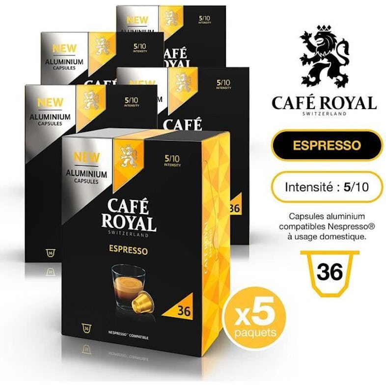 Café expresso compatible nespresso Café Royal - x36 capsules