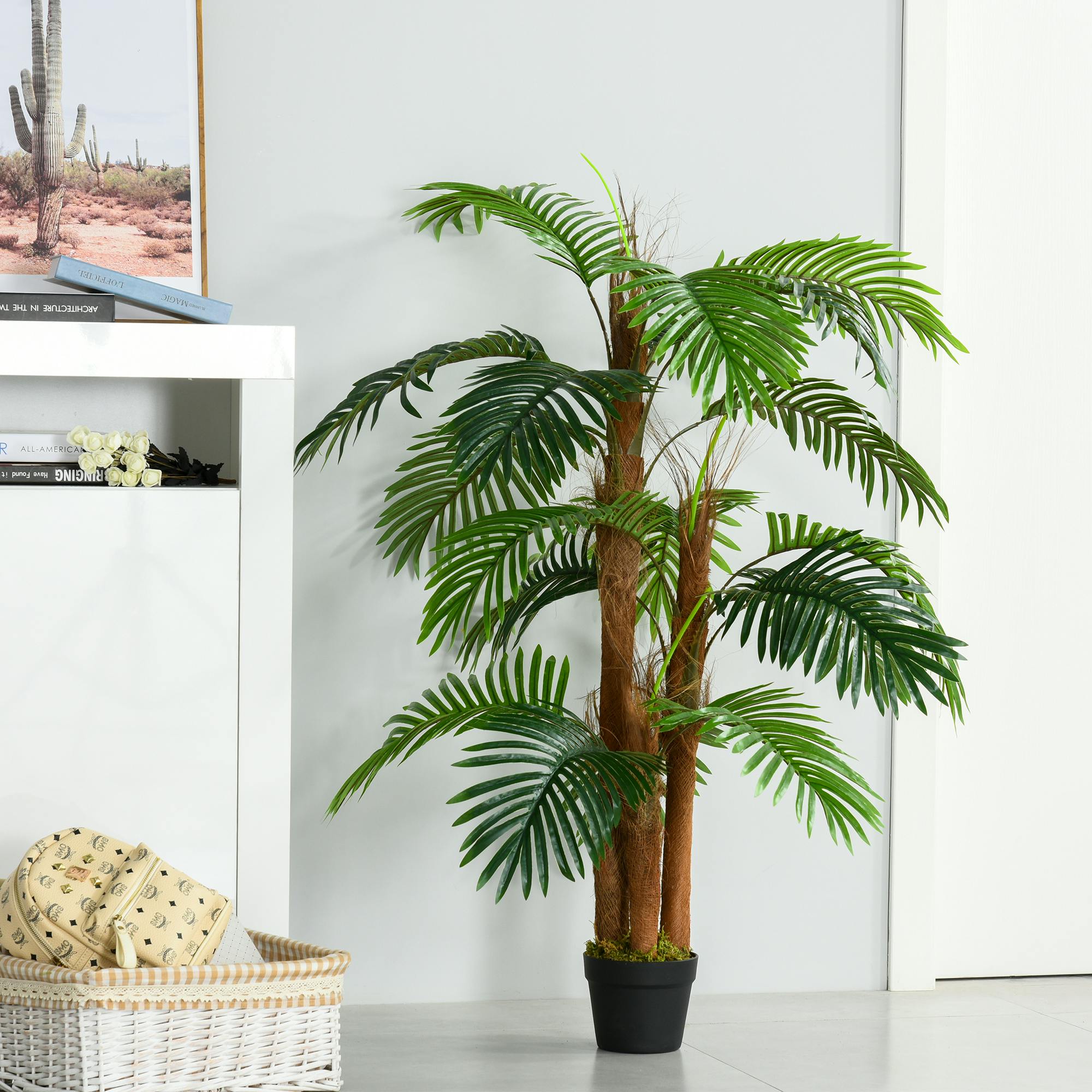  Ryakos Árbol artificial para interiores, palmera artificial  grande, hojas de palma falsas en maceta, plantas altas al aire libre para  decoración de vacaciones, plantas falsas (tamaño : 63.0 in) : Hogar