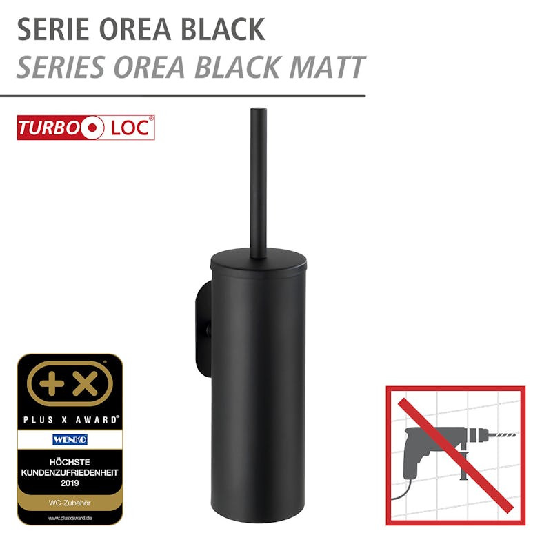 Orea Turbo-Loc® WC-Garnitur METRO Matt Marktplatz geschlossen | Black WENKO