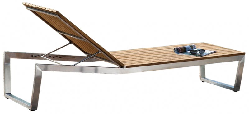 Gartenliege Athene Akazienholz Edelstahl Gartenbett edles Design