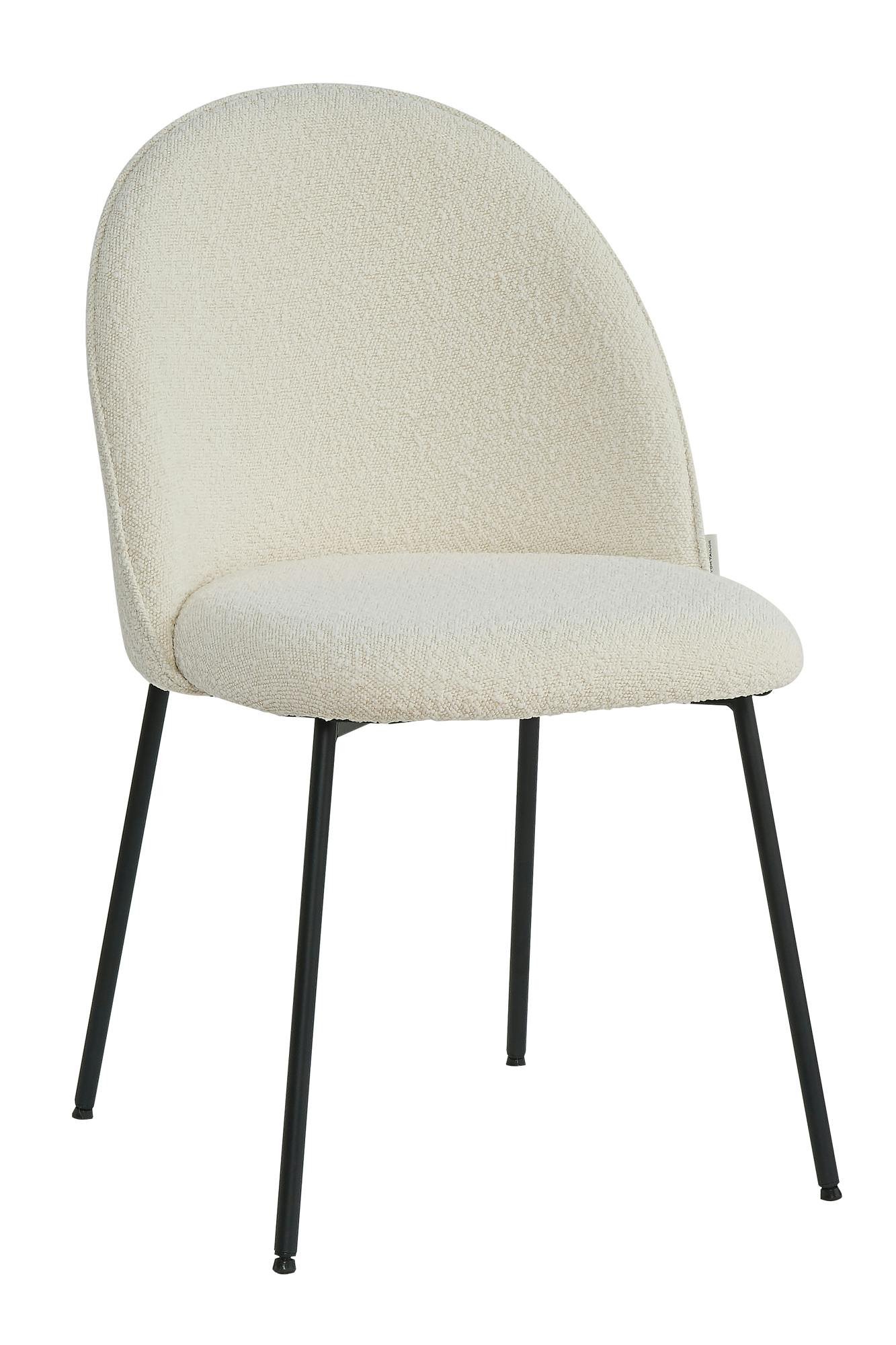 |02412-03 Chair SIT&CHAIRS | | Tom | METRO beige| Pad Beine |Serie Tailor SIT B57xT54xH52cm Stuhl T-Bouclé Möbel Marktplatz 2er-Set | schwarz gepolstert Metall