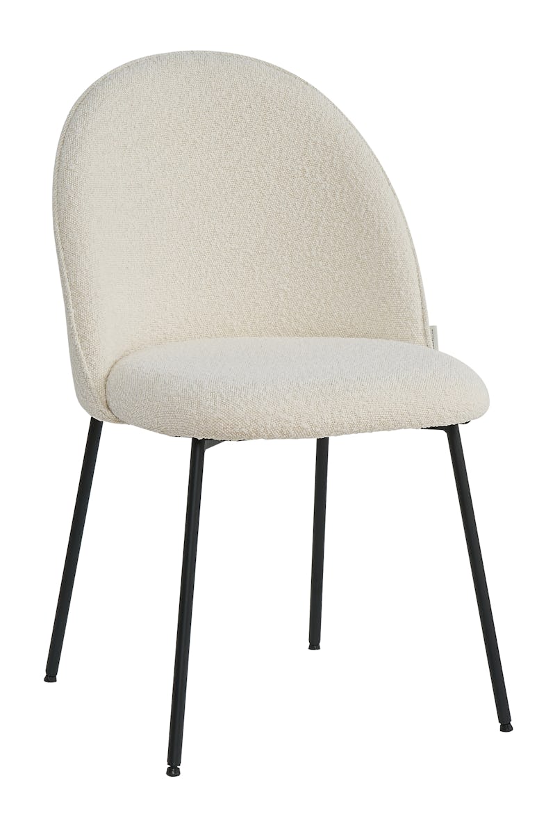 SIT Möbel Tom Tailor |Serie | Chair | T-Bouclé |02412-03 Metall | Marktplatz B57xT54xH52cm Stuhl 2er-Set gepolstert schwarz Pad SIT&CHAIRS | METRO Beine beige
