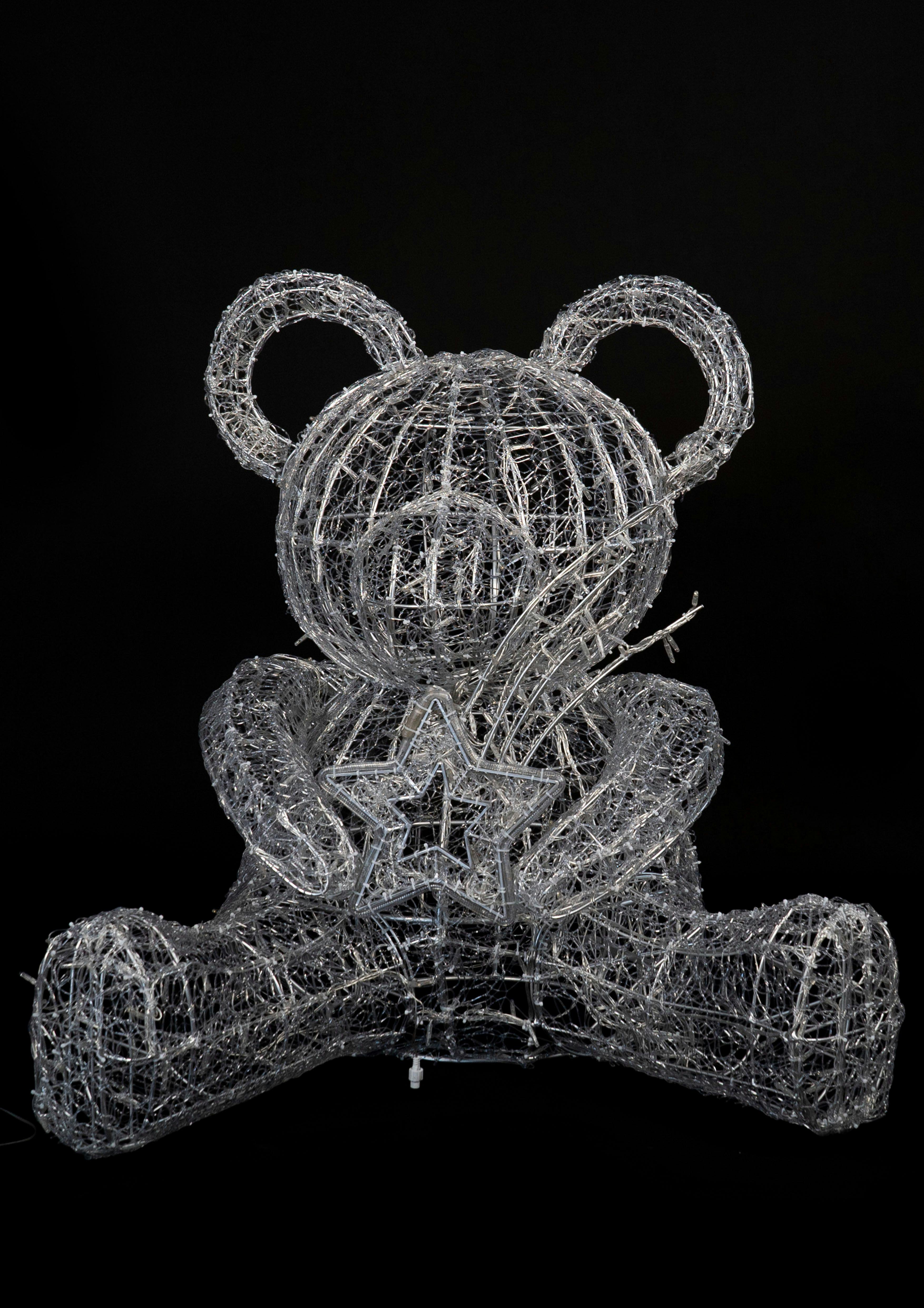 METRO Professional 3D LED Teddybär, Aluminium / PVC, 116 x 100 x 120 cm, LED  584, 33 W, warm- und kaltweiß | METRO Marktplatz