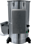 SKYMSEN - Descascadora de batatas DB-06 com 6Kg de capacidade - Em aço inoxidável - Filtro coletor de cascas incluído - Disco abrasivo incluído
