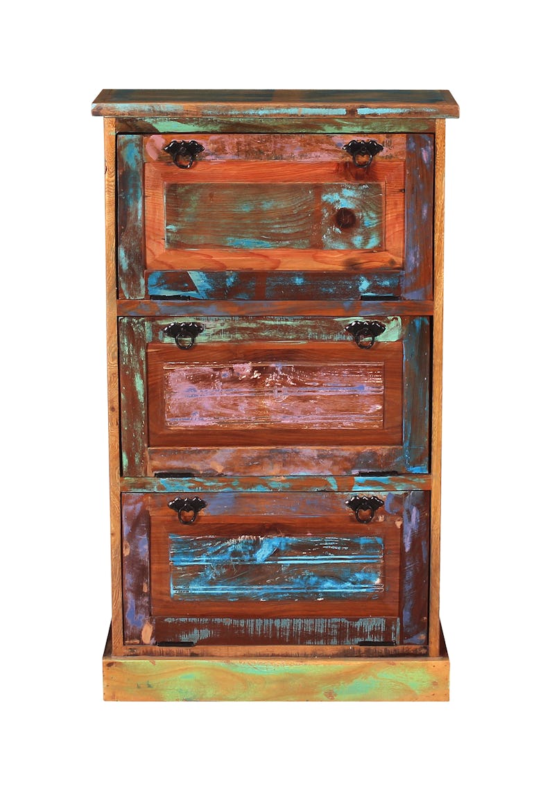 SIT Möbel Schoenenkast met 3 kantelbare planken | antiek hout | gekleurd |  B 65 x D 25 x H 110 cm | 09159-98 | Serie RIVERBOAT | MAKRO Webshop