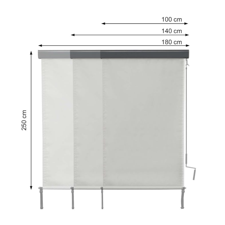 Toldo vertical enrollable Outsunny blanco crema 140x250 cm