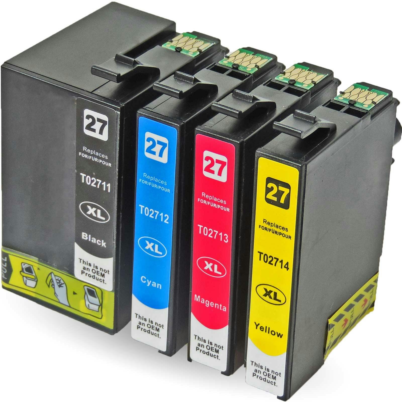 Kompatibel 4er Set Epson Wecker, T2715, Druckerpatronen Tinte 27XXL, von | METRO C13T27154010 D&C Marktplatz
