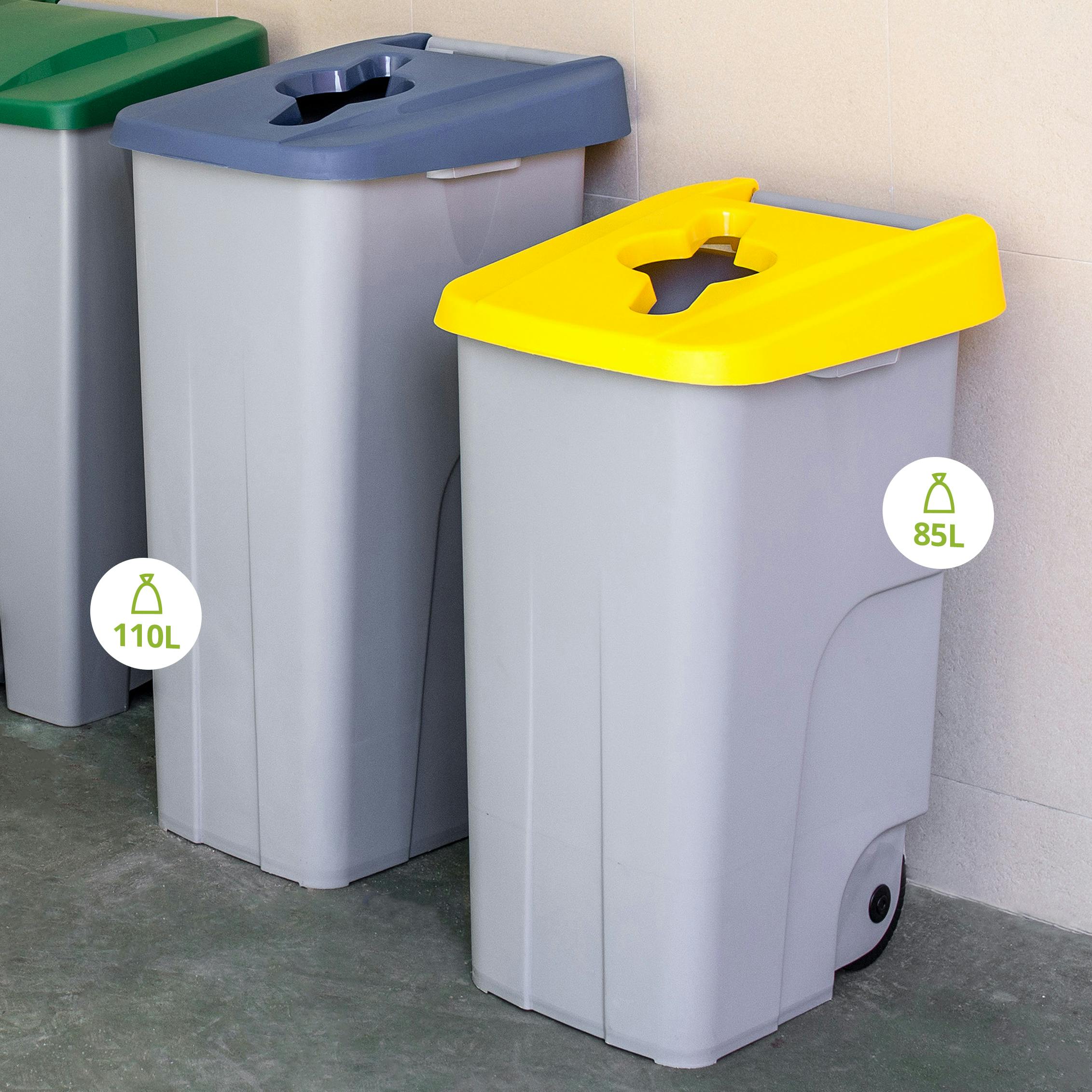 Caixote Do Lixo com Rodas Denox 110 L 58 X 41 X 89 Cm Amarelo