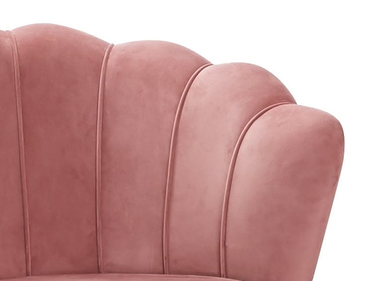 SalesFever schelp stofhoes 136 | goudkleurig frame x B 78 x 76 H D | sofa metalen fluwelen MAKRO | | roze | cm Webshop