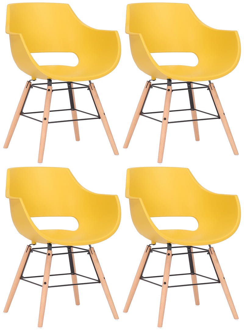 4er Set Stuhl Skien Kunststoff natura gelb | METRO Marktplatz