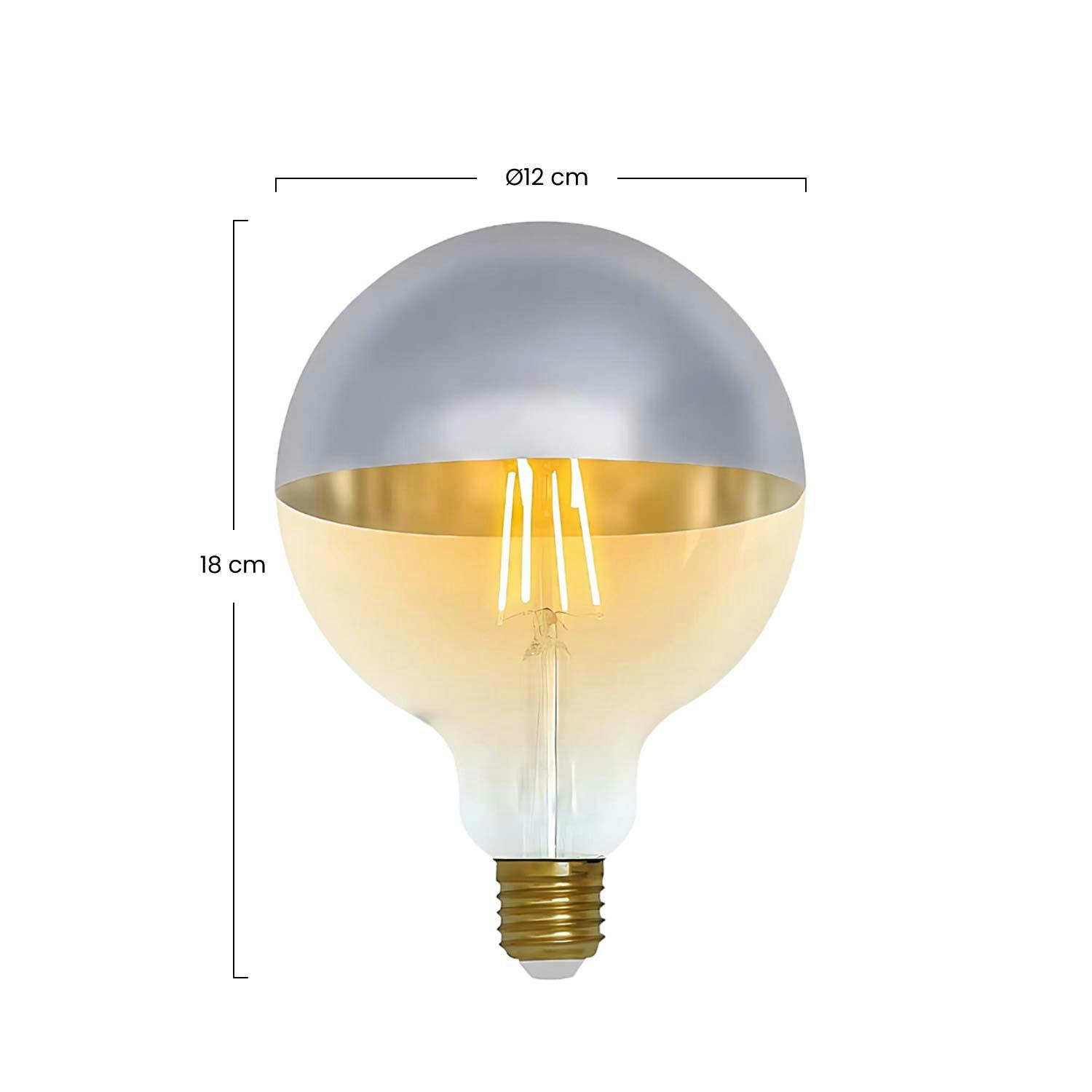 Bombilla LED Gigante E27 8W Equi.40W 500lm Regulable 2100K Gold 15000H  7hSevenOn Vintage