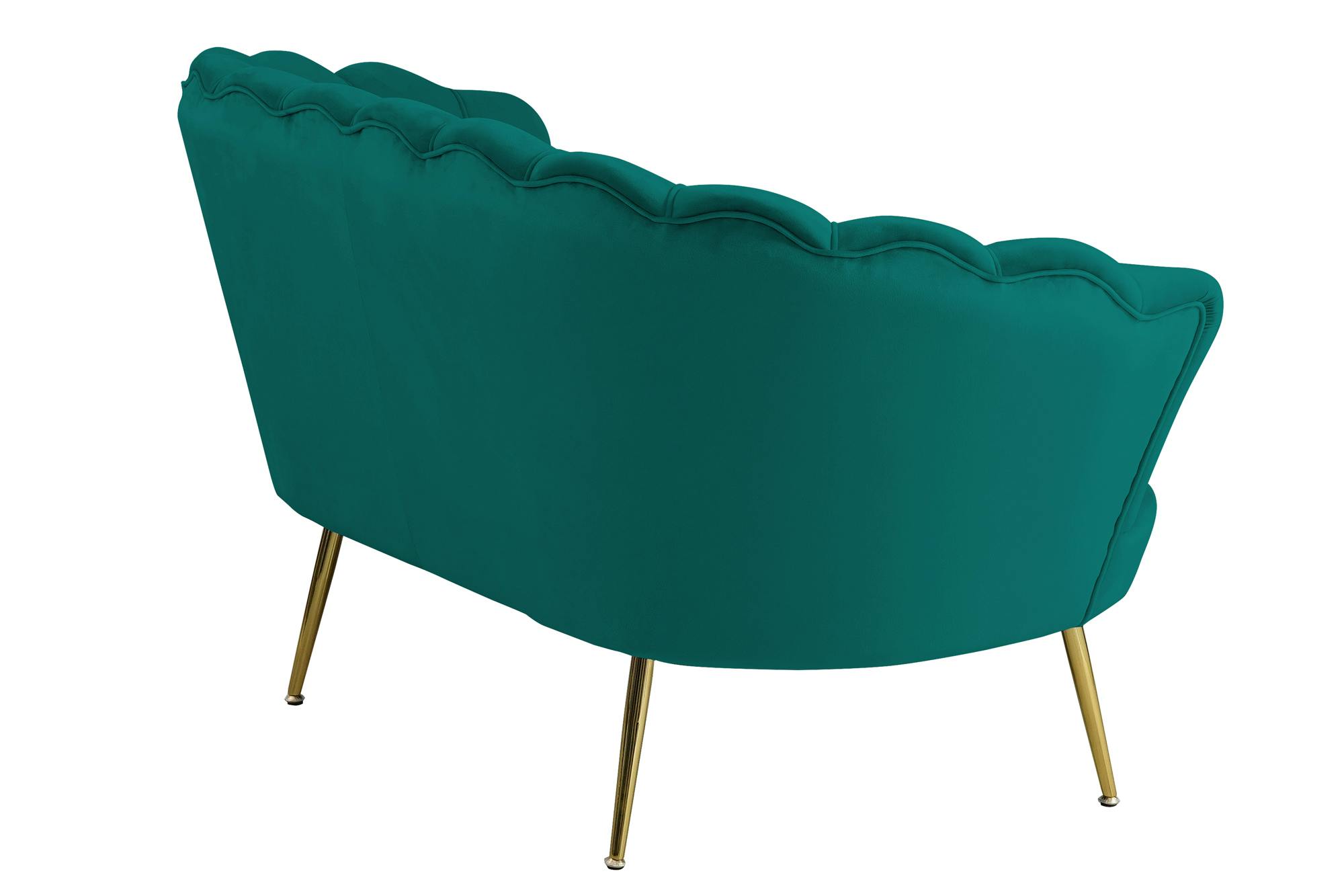 SalesFever Muschel-Sofa | Bezug Samt-Stoff | Gestell Metall goldfarben | B  136 x T 76 x H 78 cm | grün | METRO Marktplatz