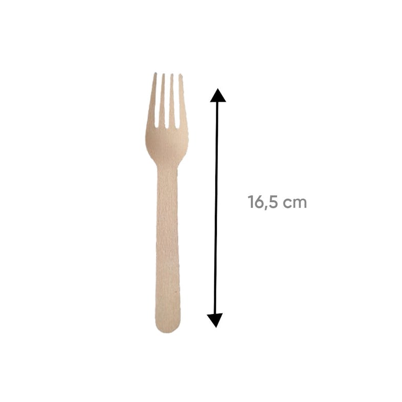 Kit couverts '2 en 1' fourchette et cuillère bois 'pure' 16cm par