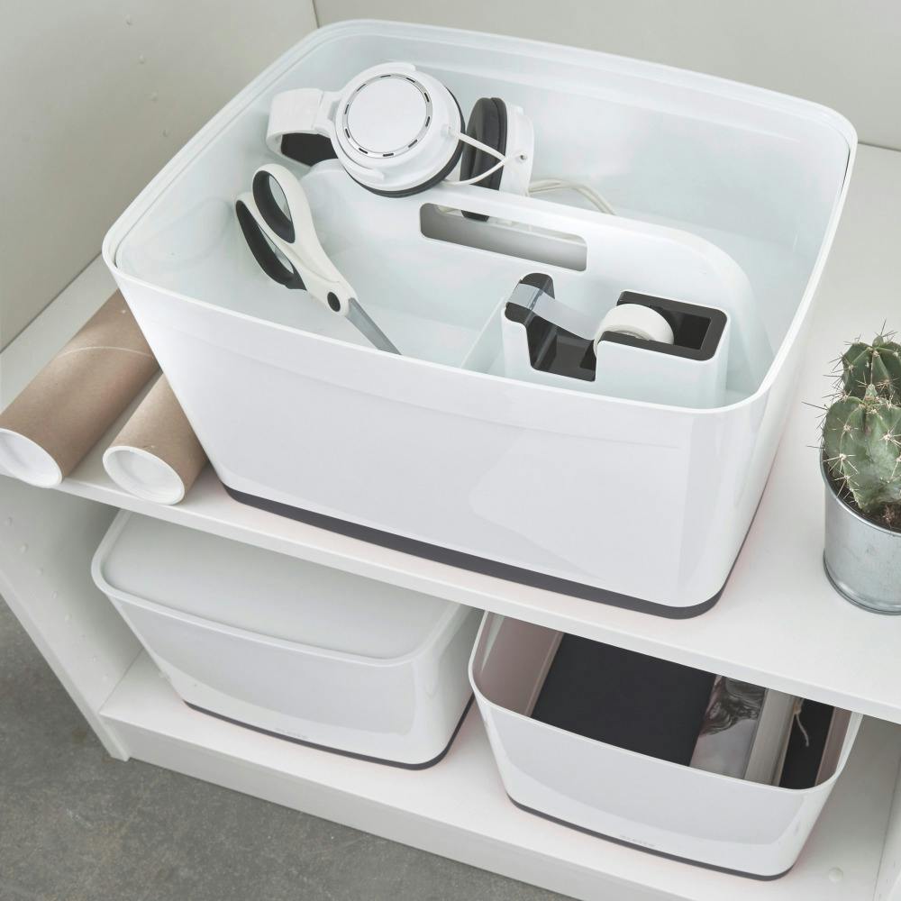 Bandeja organizadora pequeña con asa Leitz MyBox Cosy, gris