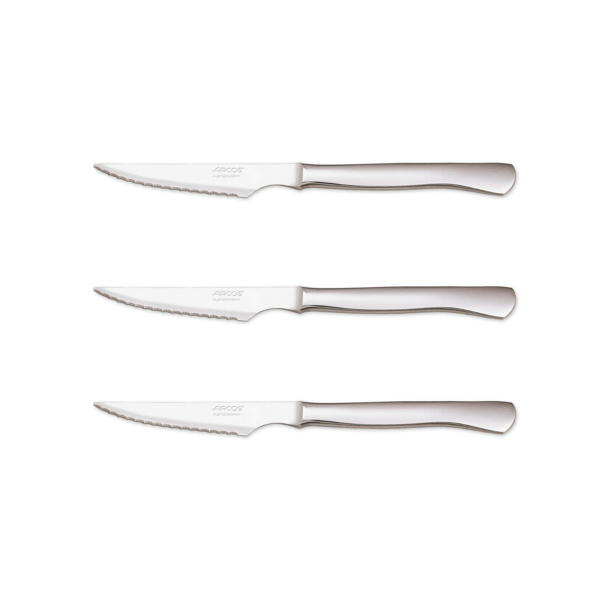 Arcos Cuchillos Chuleteros cuchillos chuleteros acero inoxidable filo liso  juego cuchillos chuleteros, 6 PZAS cuchillo chuletero, Hoja 110 mm