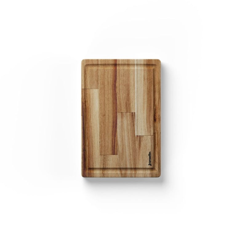 Tabla de madera de acacia rectangular con asa
