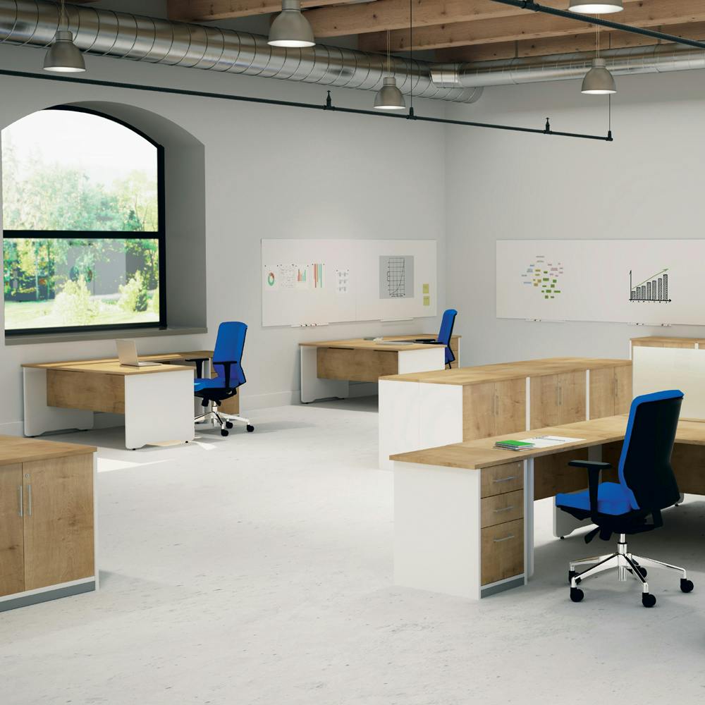 Mesa Oficina Rocada Serie Work 200X80 cm Acabado Ab04 Aluminio/blanco.  Escritorios de oficina . La Superpapelería