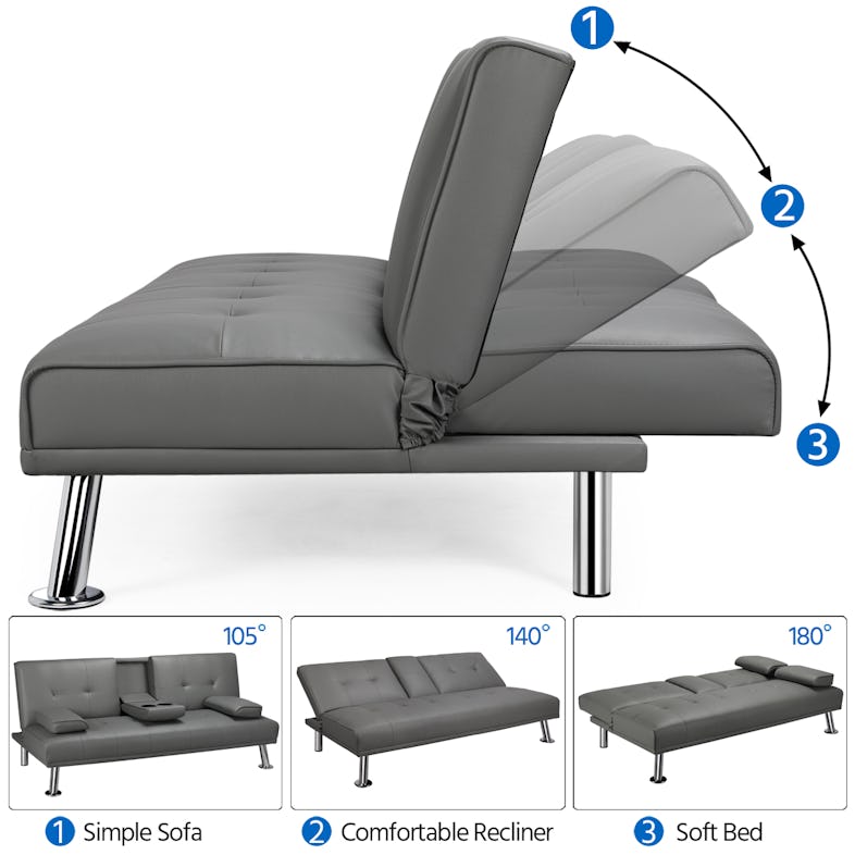 Sofa / Couch mit Liegefunktion und Becherhalter