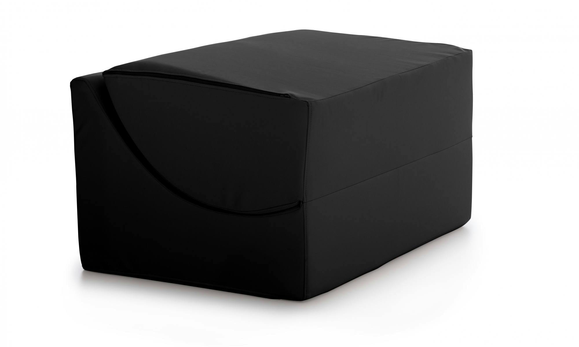 Dmora Letto pieghevole Annabella, Pouf trasformabile in letto matrimoniale,  100% Made in Italy, Cm 100x200h70, Nero