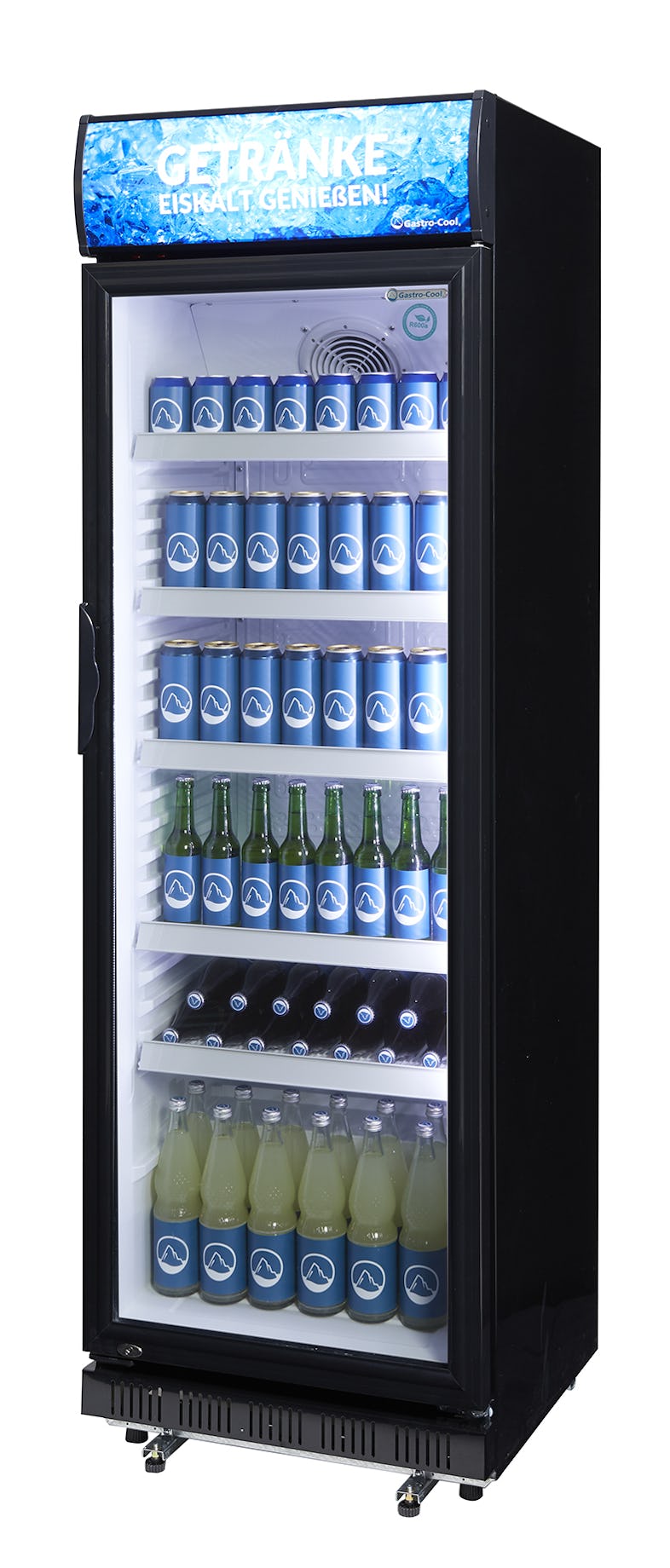 Retro Kühlschrank mit Glastür - Slimcooler - schwarz - GCGD175