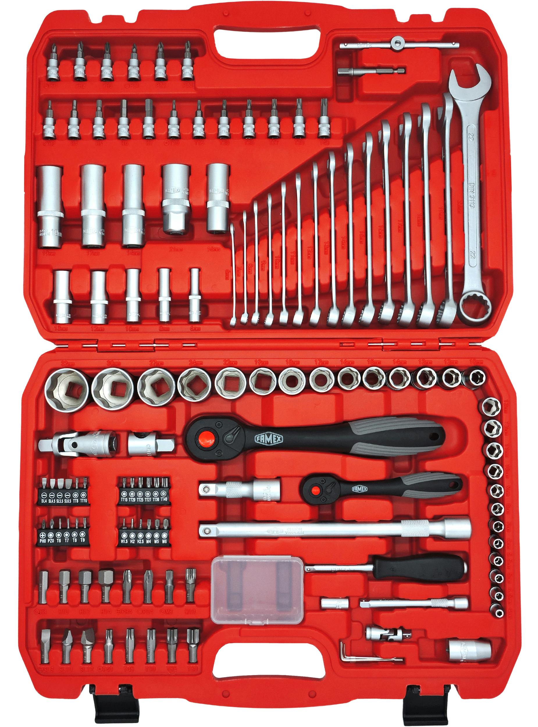 FAMEX 419-43 Profi Alu Werkzeugkoffer bestückt - PROFESSIONAL 
