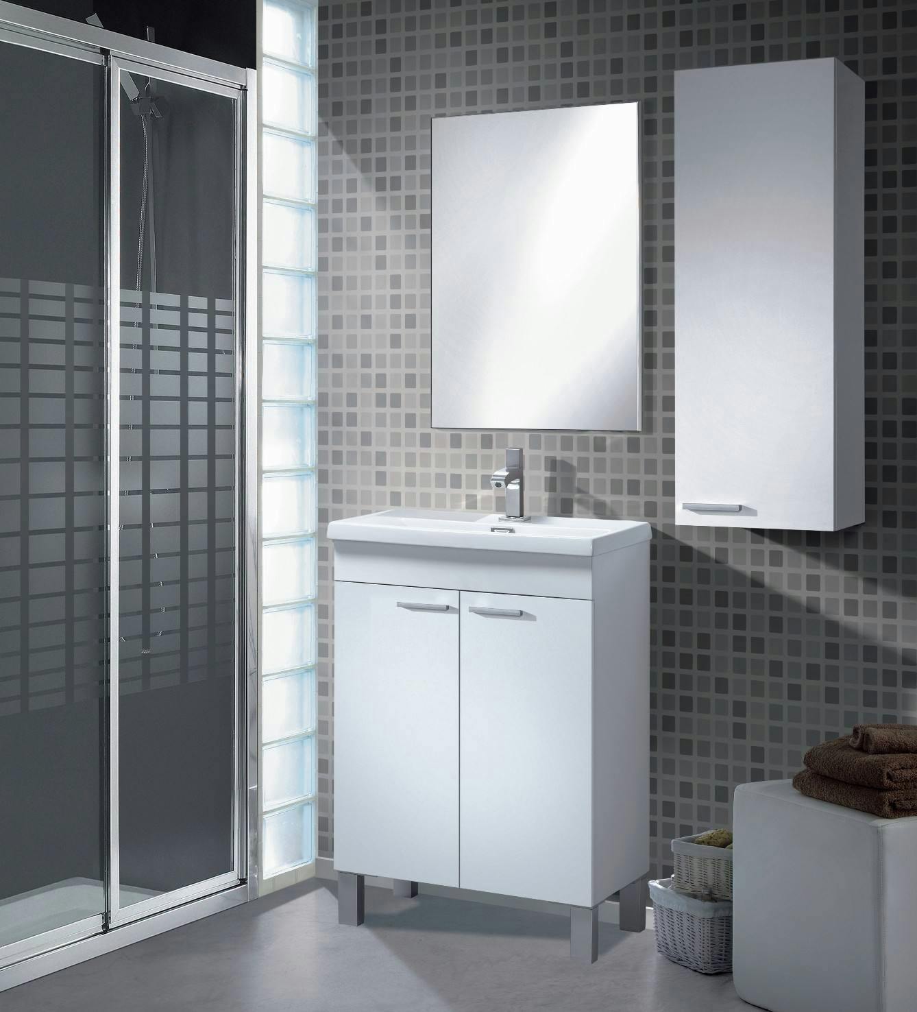 Dmora Colonna Bagno Sospesa A Due Ante Colore Cemento 30x150x25 cm Grigio