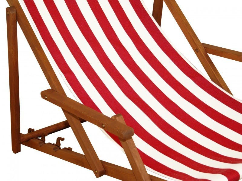 Liegestuhl rot-weiß Sonnenliege Strandstuhl Deckchair Sonnendach 10-314 F S KD 
