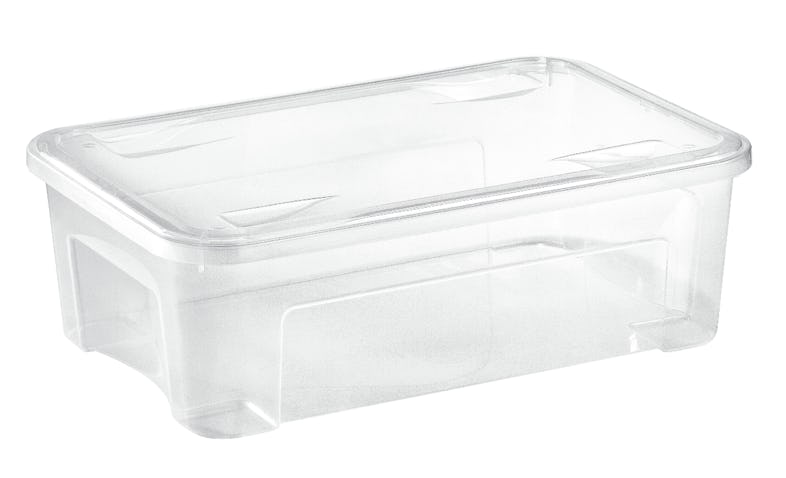 aro Caixa com tampa, plástico, 58.2 x 38 x 18.8 cm, transparente 