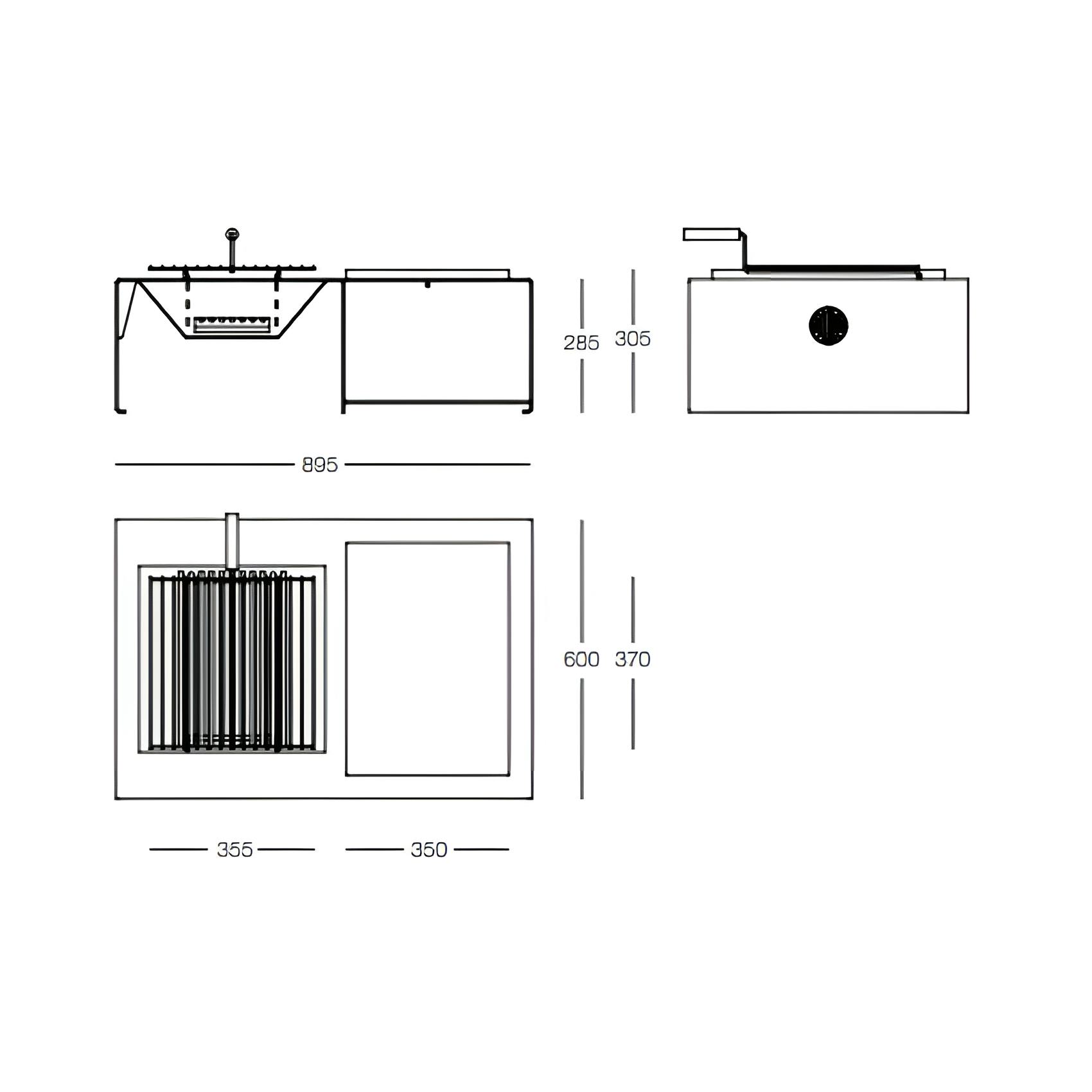 Braseiro/ Fire Pit Module c/ Grelhas Aço Corten Makro