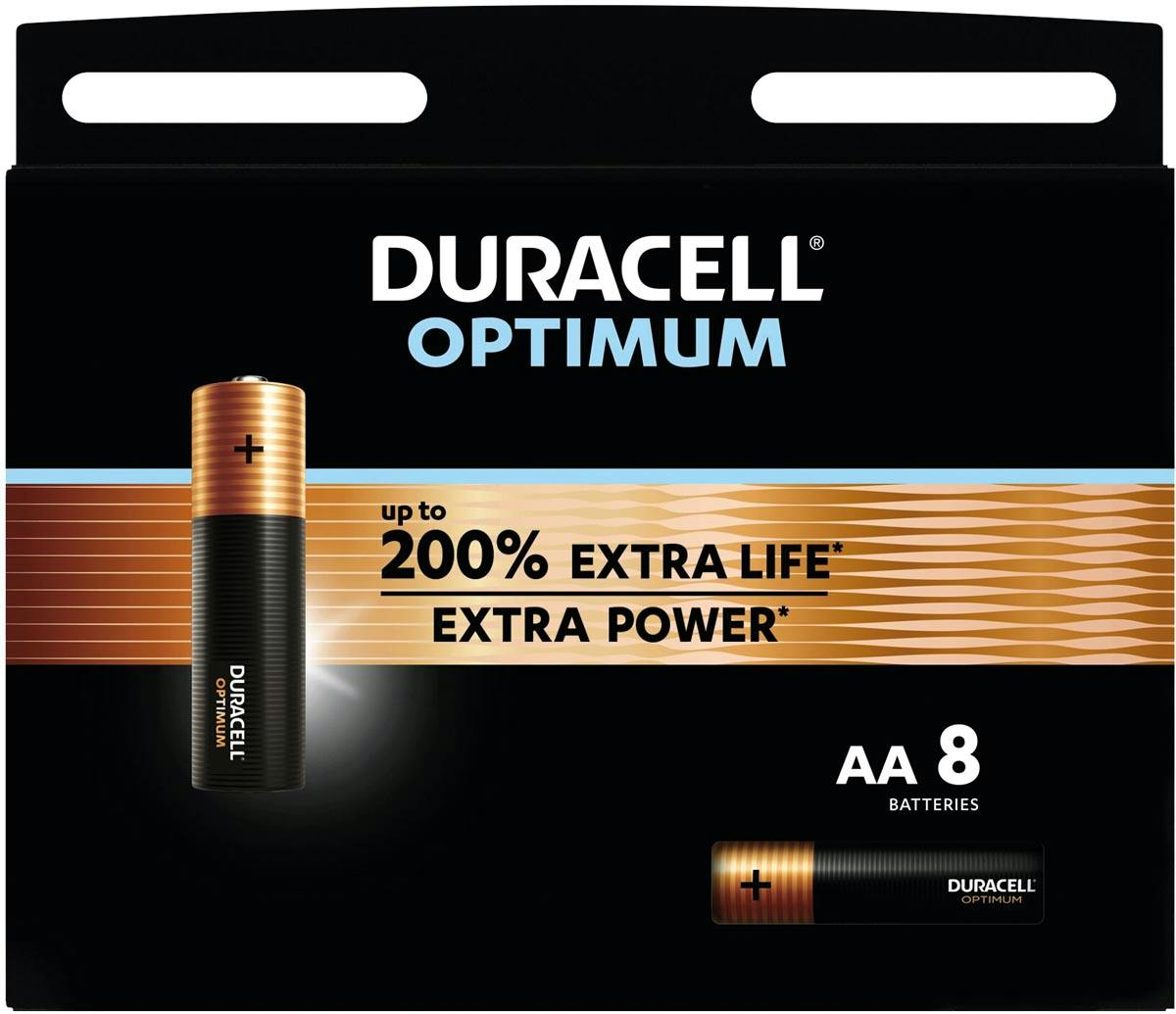 Pack de 4 piles alcalines AA Duracell Optimum, 1,5 V LR06