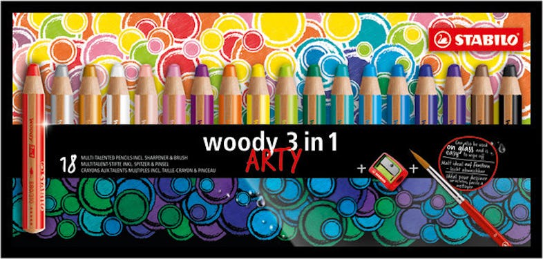 Crayon multi-talents STABILO Woody 3en1 couleur au choix Blanc