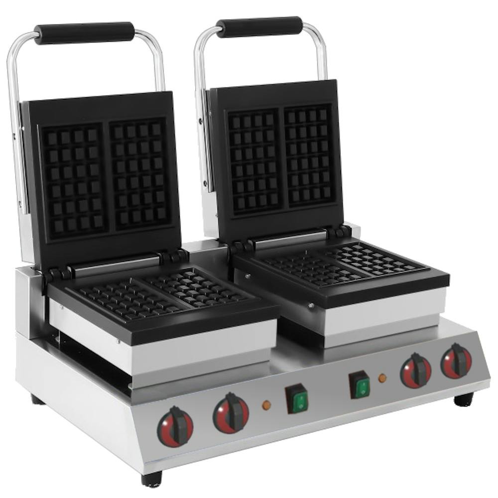 Piastra per waffle elettrica 2 piastre da 250 x 250 mm