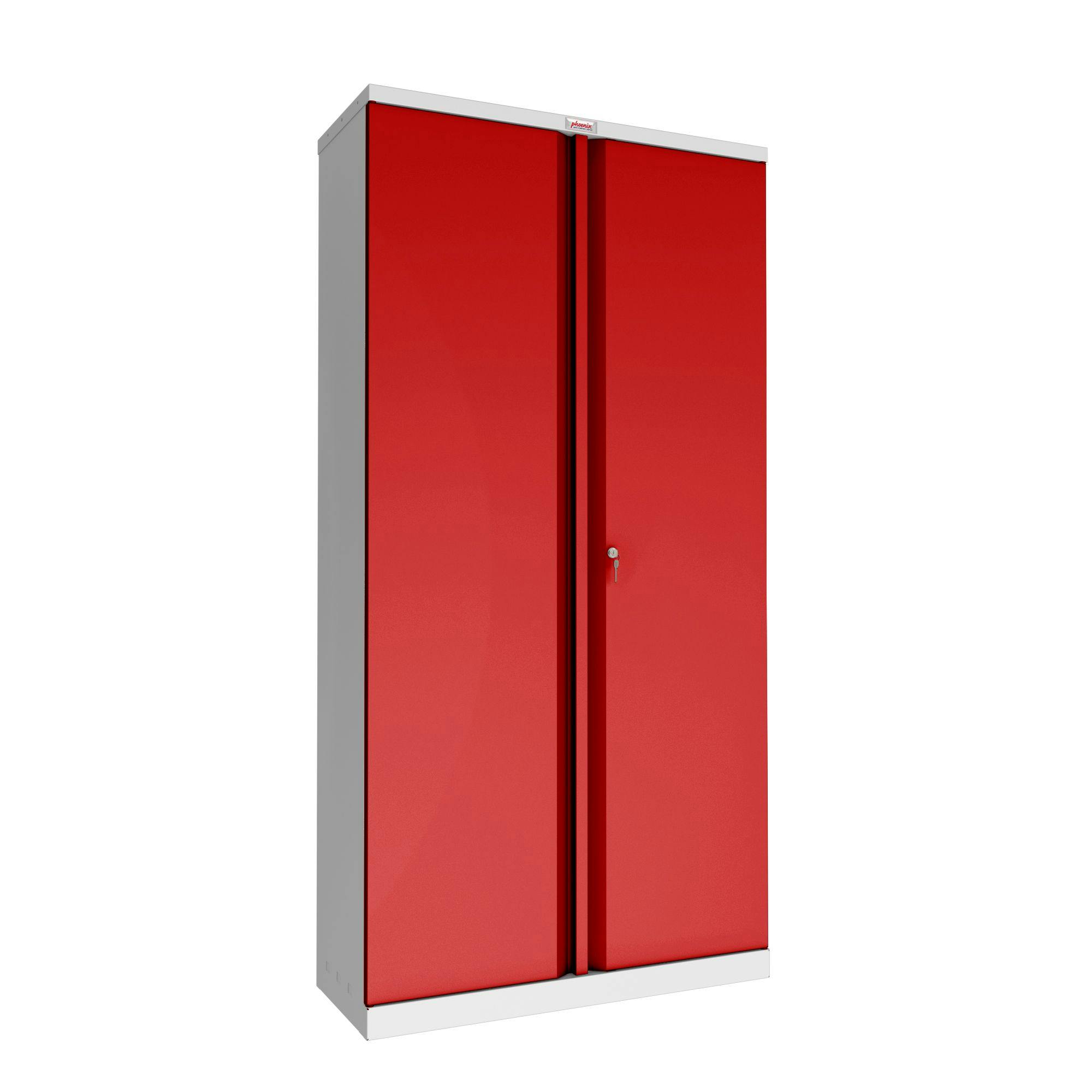 Der Phoenix SCL1891GRK Stahl Türen Korpus grauer rote mit 2 Einlegeböden, aus und METRO Marktplatz Schlüsselschloss | und Türen 4 mit Aktenschrank