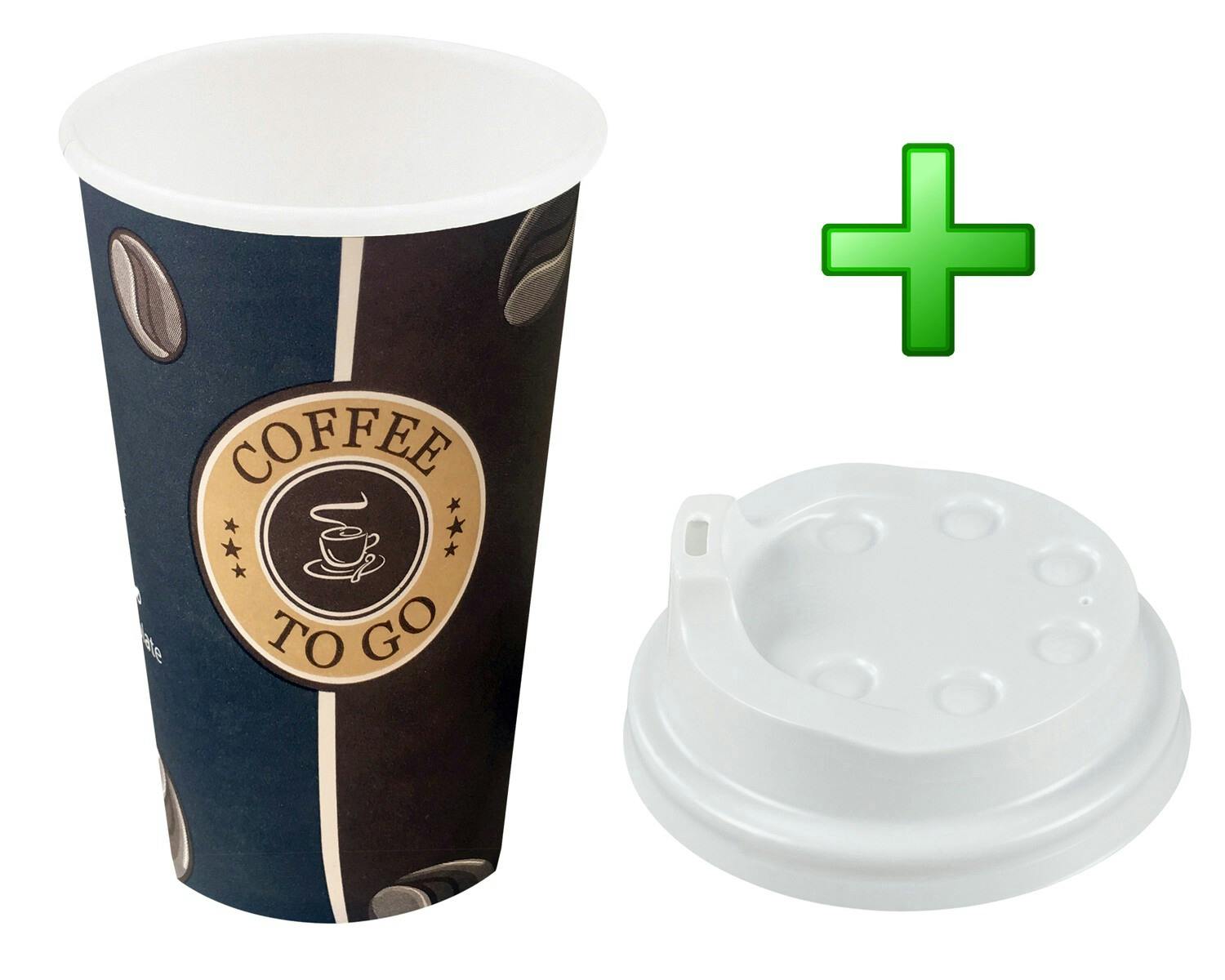 50 Kaffeebecher mit oder ohne Deckel Hartpapier Coffee to go Becher Pappbecher 