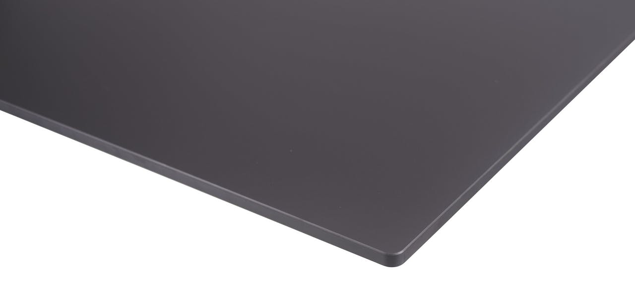 METRO Professional Tavolo da bar, alluminio/laminato HPL, 70 x 70 x 74 cm,  anti-impronta, resistente alle intemperie, per 2 persone, nero/grigio