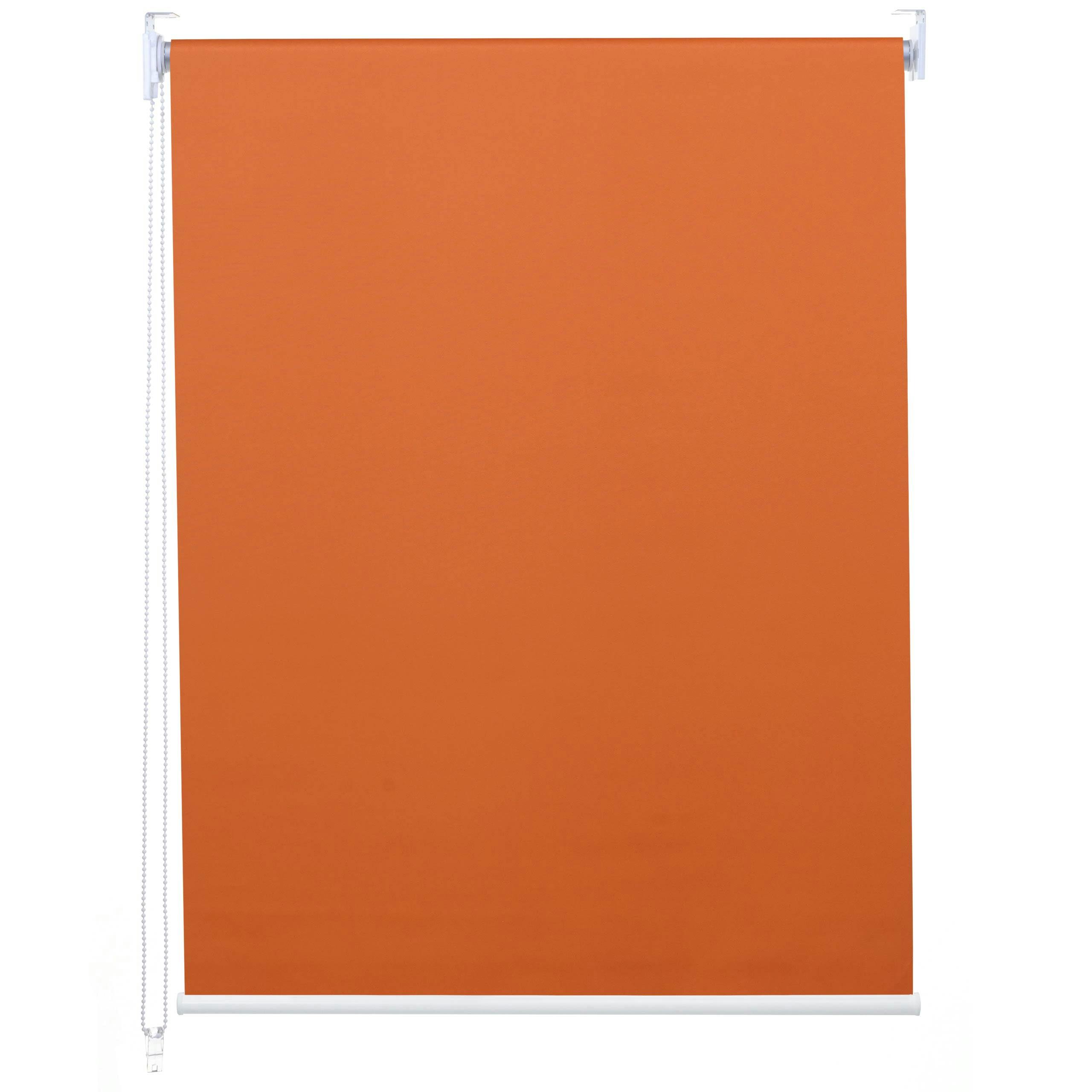 Rollo HWC-D52, Fensterrollo Seitenzugrollo Jalousie, 120x230cm Sonnenschutz  Verdunkelung blickdicht ~ orange