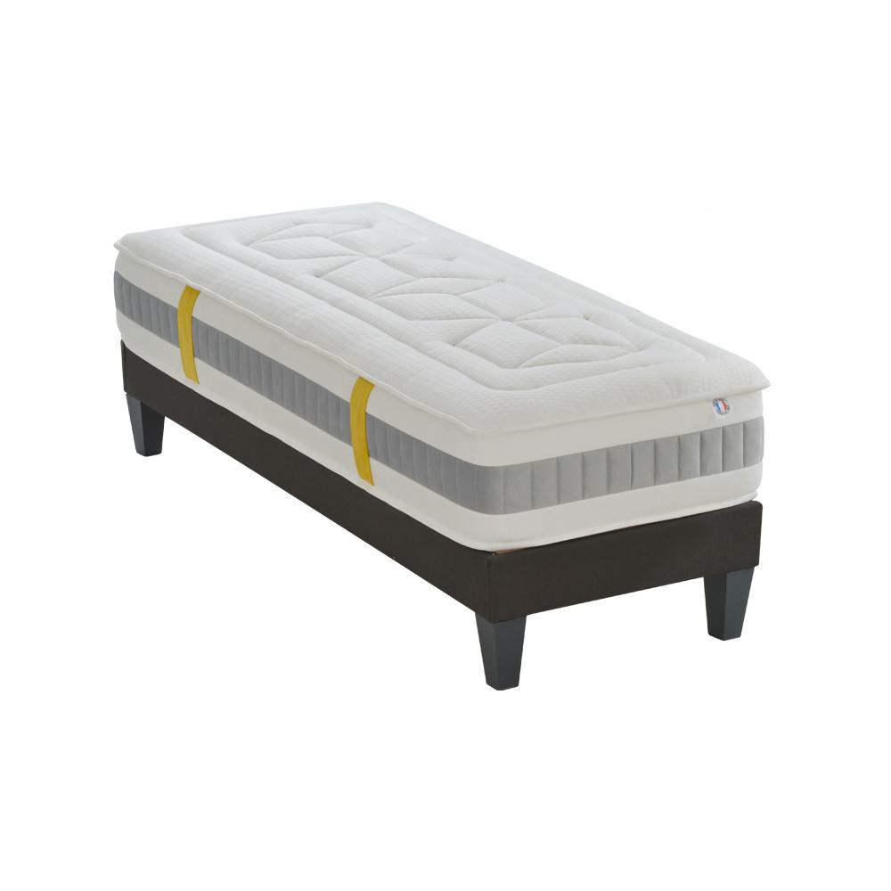 Ensemble Matelas Mémoire De Forme + Sommier Bois 90x200 Cm GRAND HOTEL ...