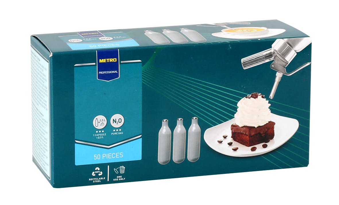 METRO Professional Sahnespender 1L Edelstahl | Für Gastronomie & Profiküchen | Silber