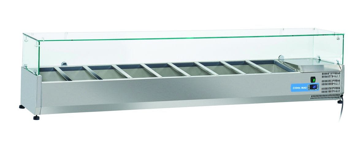 Vetrina portacondimenti refrigerata inox per 9 vaschette GN1/3. Misure ...