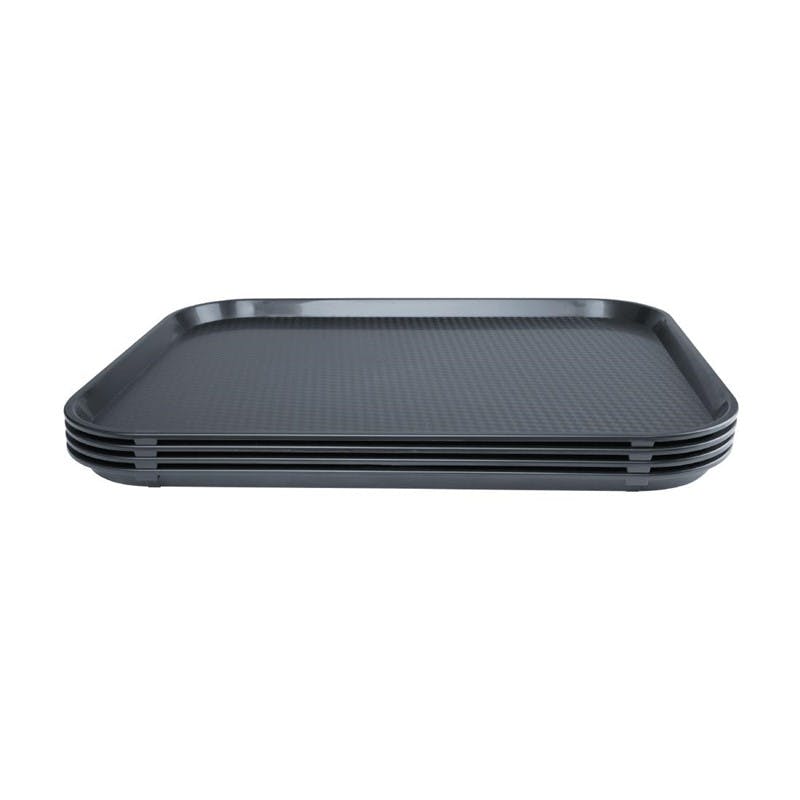 Plateau de service 46 x 36 cm, NONSLIP, hauteur 2 cm, PRV, plastique  renforcé de fibres de verre , anthracite , surface antidérapante –  Banholzer AG