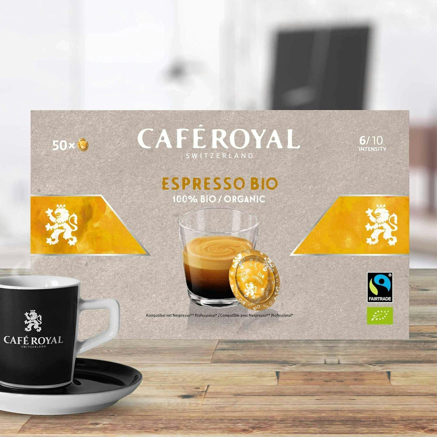 Café en Dosettes - Café Royal Pro, 6 x 50 - Compatibles avec les Machines  à café Nespresso®* Professional - Saveur Espresso Forte BIO