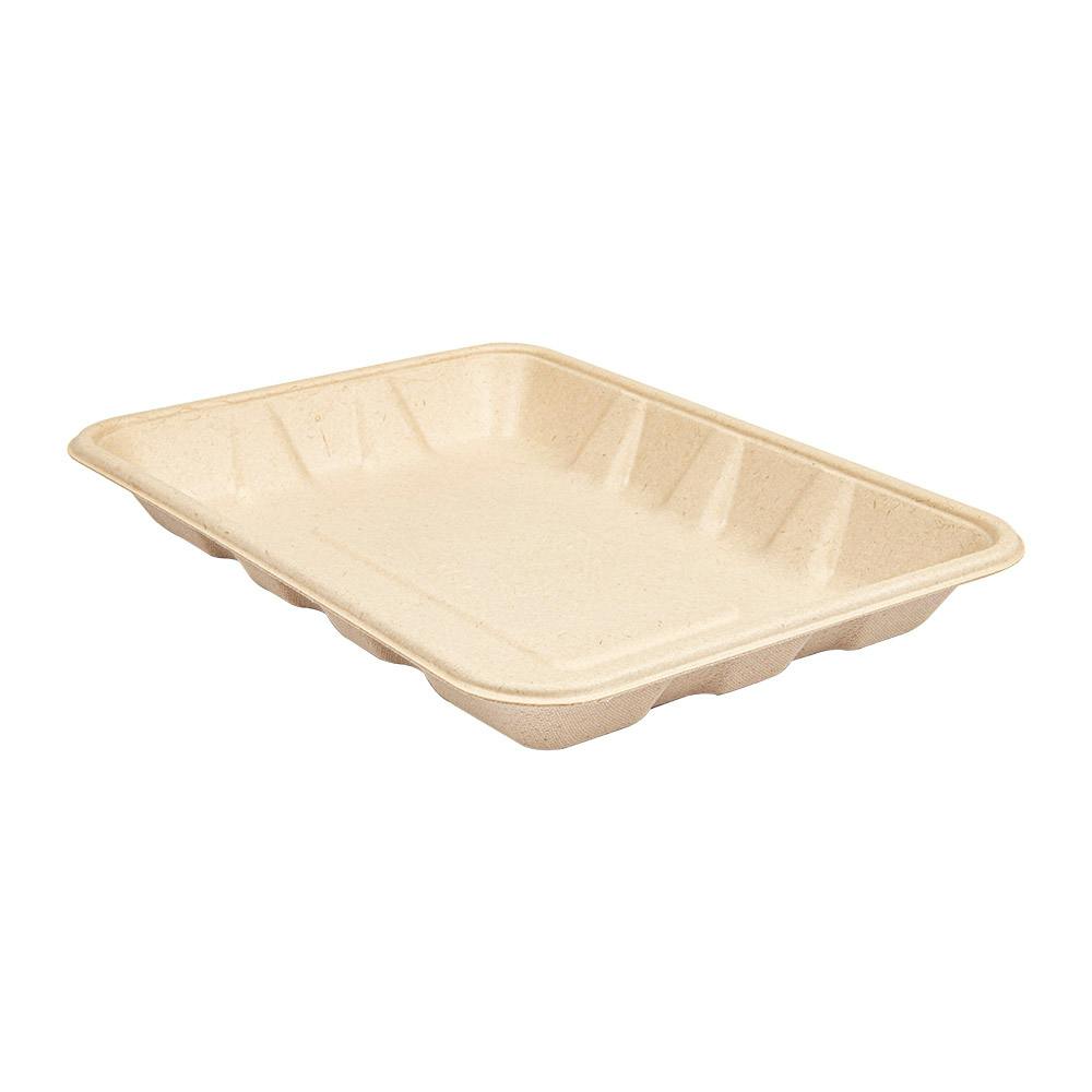 400 Unités - Plateaux 'Bionic' 700 Ml 23,7X17,3X3 Cm Naturel Bagasse ...