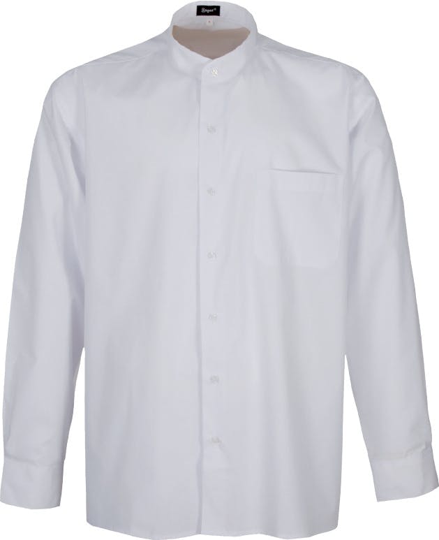 Roble nostalgia abajo SAGER - Camisa cuello mao en manga larga con puño y 1 bolsillo en el pecho  -2-Hombre-Blanco | MAKRO Marketplace