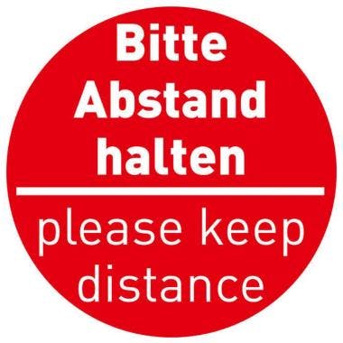 Bodenaufkleber BITTE ABSTAND HALTEN deutsch/englisch, 1 Stück METRO