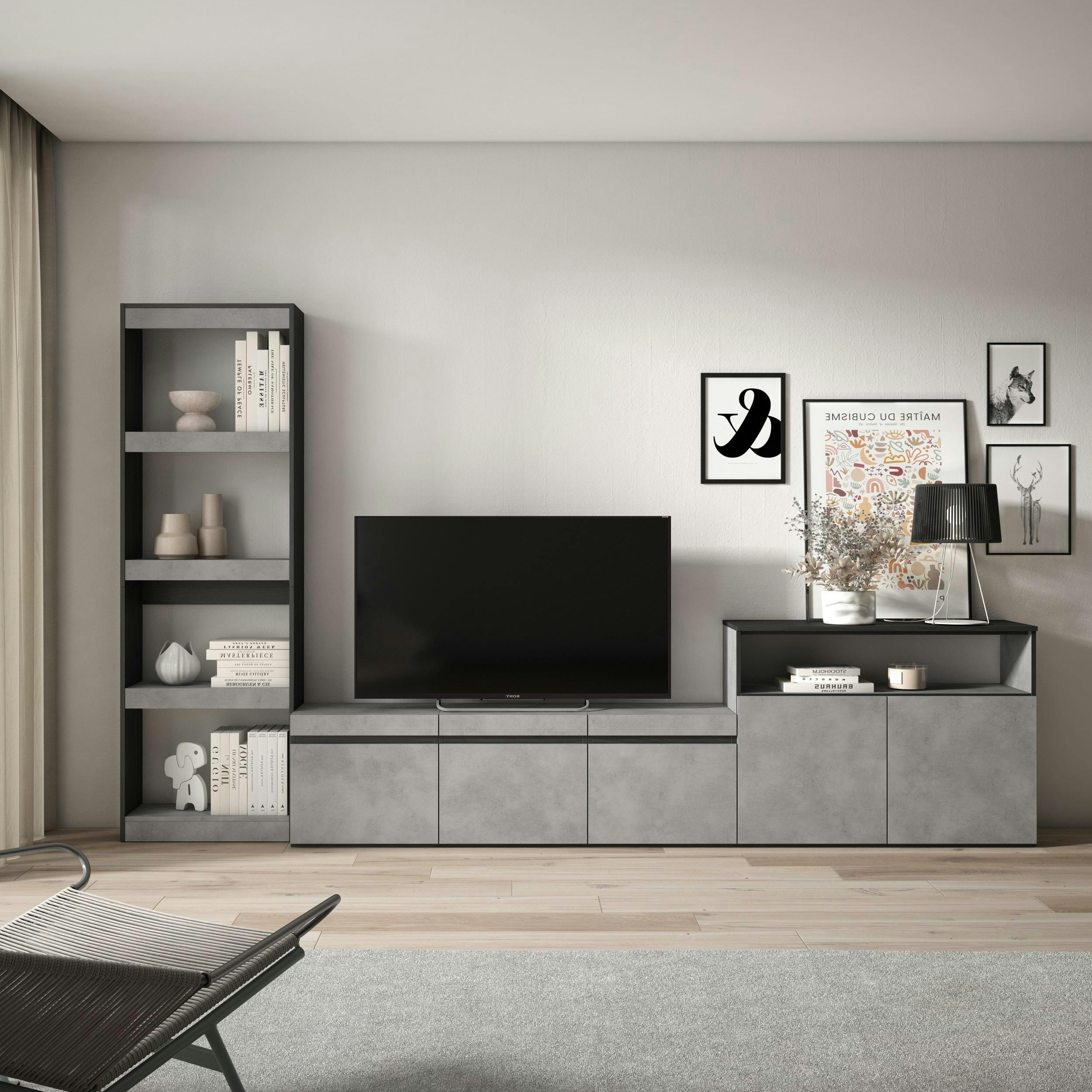 Muebles de Salón para TV, 360x186x35cm, Para TV hasta 65