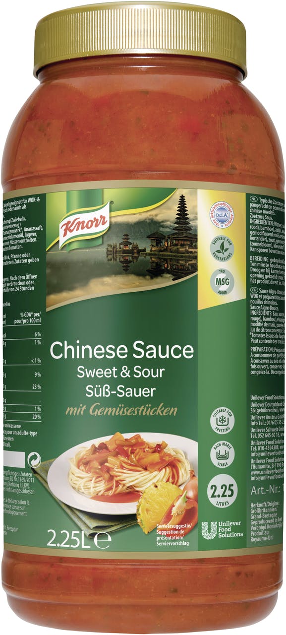 Knorr Chinese Sauce Süß-Sauer Mit Gemüsestücken (2,25 l) | Mercato ...