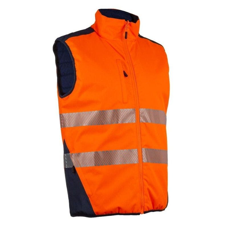 Gilet de sécurité orange 2 bandes rétroréfléchissantes