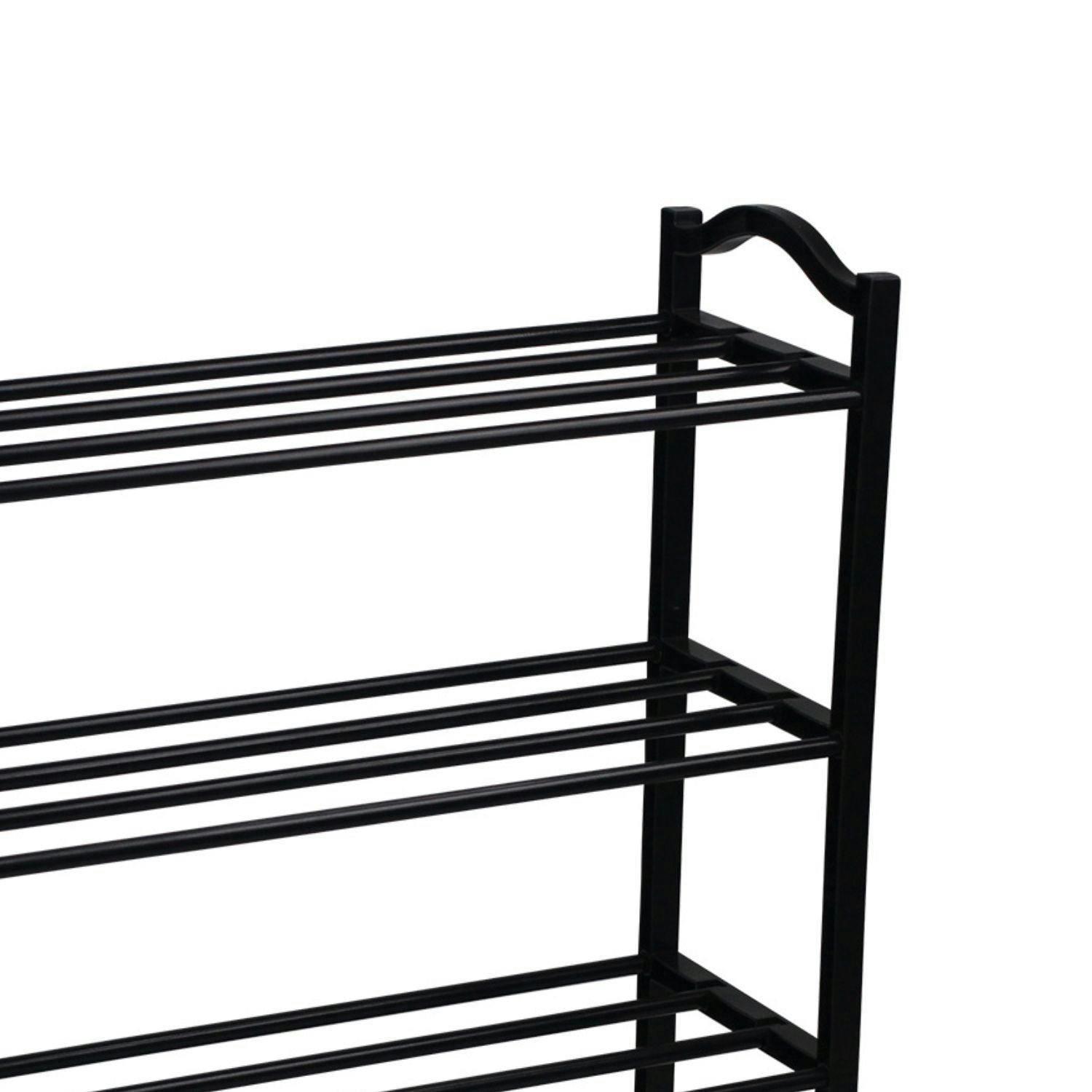 Scarpiera Scaffale 3 Ripiani Zip Nero 62,5x19x44cm 7house